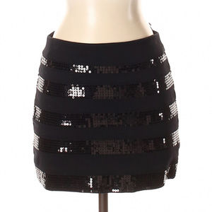 NEW Express Black Sequin Striped Mini Skirt
